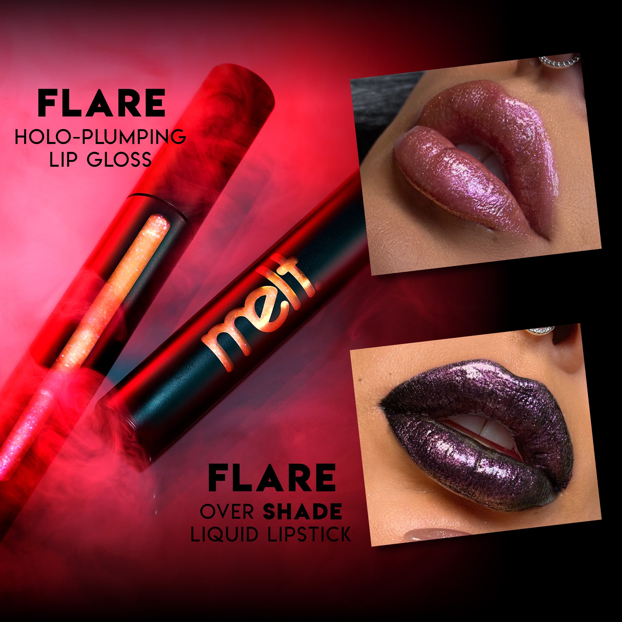 Shade Liquid Lipstick + Flare Plumping Lip Gloss